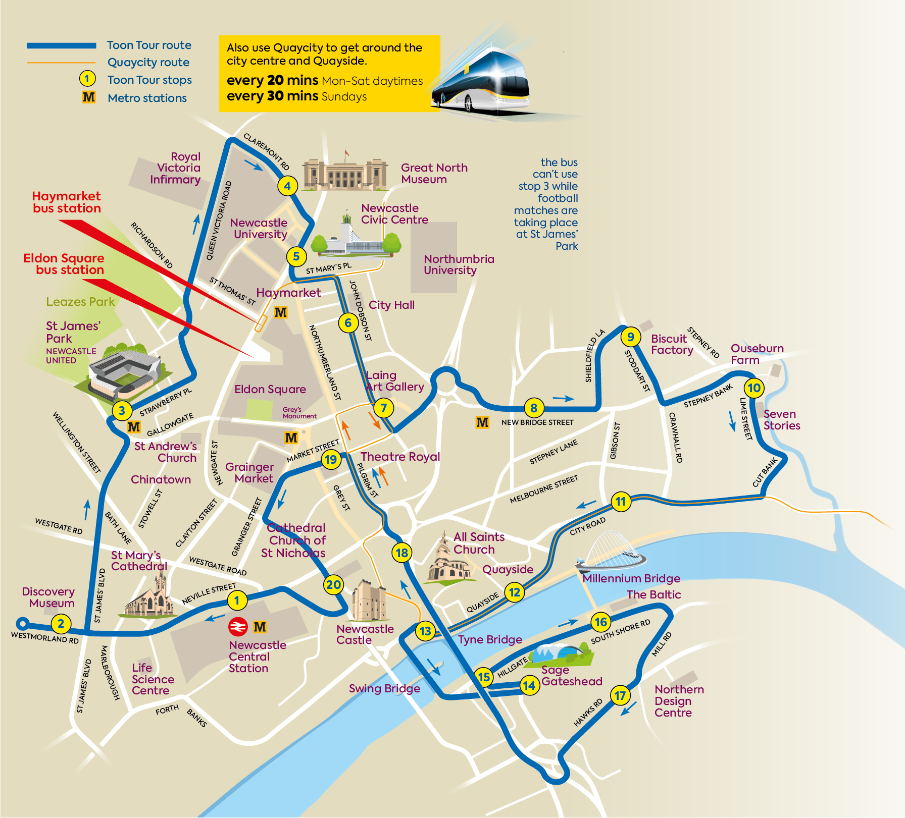 Newcastle Gateshead Toon Tour Go North East